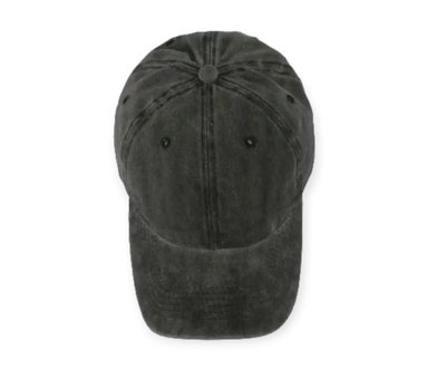 GORRA ALGODÓN VINTAGE NEGRO PRELAVADO UNISEX CORREA AJUSTABLE