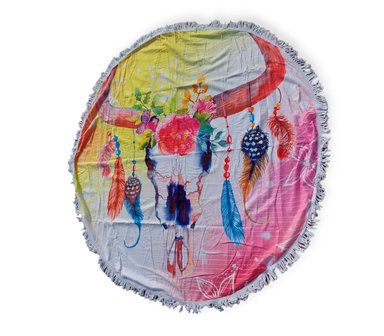 TOALLA CIRCULAR MICROFIBRA MUJER MULTICOLOR MANDALA  PICNIC - 1