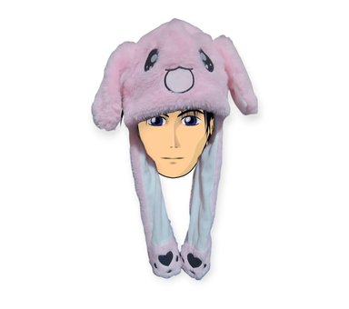 GORRO OREJAS MOVIBLES ROSADO DE PELUCHE CON Y LUCES-PARA MAS DE 5 AÑOS DE EDAD