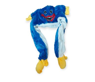 GORRO OREJA MOVIBLE AZUL DE PELUCHE CON OREJAS MOVIBLES Y LUCES-PARA MAS DE 5 AÑOS DE EDAD