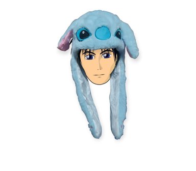 GORRO OREJA MOVIBLE AZUL CIELO DE PELUCHE CON OREJAS MOVIBLES Y LUCES-PARA MAS DE 5 AÑOS DE EDAD