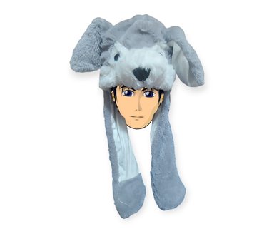 GORRO OREJA MOVIBLE GRIS DE PELUCHE CON OREJAS MOVIBLES Y LUCES PARA MAS DE 5 AÑOS DE EDAD