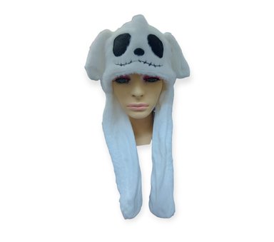 GORRO OREJA MOVIBLE BLANCO DE PELUCHE CON OREJAS MOVIBLES Y LUCES PARA MAS DE 5 AÑOS DE EDAD