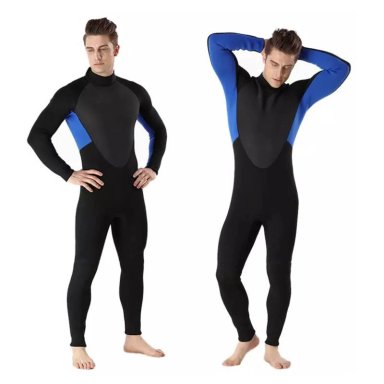 TRAJE BAÑO NATACIÓN WETSUIT XXL NEOPRENO 3MM NEGRO AZUL CIERRE ESPALDA