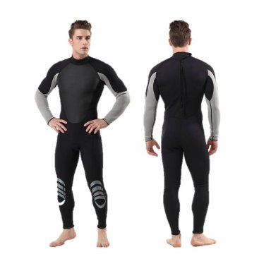 TRAJE BAÑO NATACIÓN WETSUIT XXL 3MM NEGRO PLOMO CIERRE ESPALDA