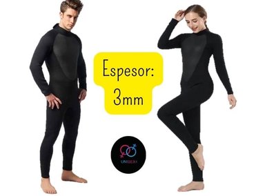 TRAJE BAÑO NATACIÓN UNISEX NEGRO WETSUIT CIERRE ESPALDA 3MM