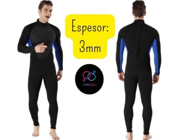 TRAJE BAÑO NATACIÓN UNISEX NEGRO WETSUIT CIERRE ESPALDA 3MM