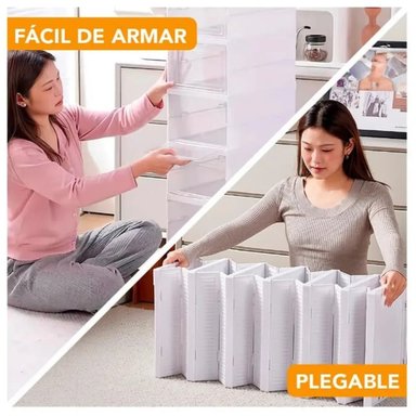 ZAPATERA PLEGABLE DE 9 NIVELES BEIGE CON TAPA ACRÍLICA - 5