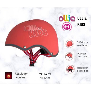 CASCO CICLISMO OLLIE 20278K-XS CORAL NIÑOS MARCA KIDS XS - 2