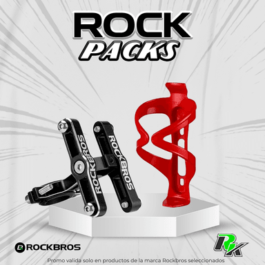 PACK SOPORTE UNIVERSAL ROCKBROS Y PORTA BOTELLA ROJO