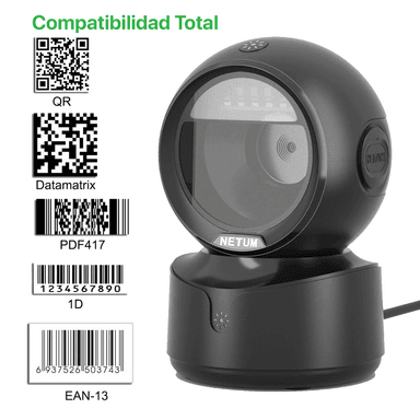 LECTOR CÓDIGO BARRAS DE MESA OMNIDIRECCIONAL 2D 1D ALÁMBRICO - 5