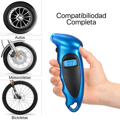 MEDIDOR DE PRESIÓN DIGITAL CELESTE NEUMÁTICOS AUTO CAMIONETAS - 5