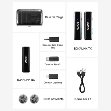 MICRÓFONO BOYA LINK PROFESIONAL MULTICONEXIÓN UNIVERSAL DUAL - 6