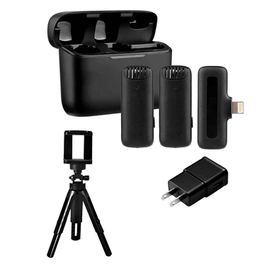 MICRÓFONO INALÁMBRICO LIGHTNING ULANZI J12 + TRÍPODE Y CARGADOR