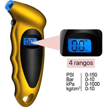 MEDIDOR DE PRESIÓN DIGITAL DORADO NEUMÁTICOS AUTO CAMIONETAS - 3