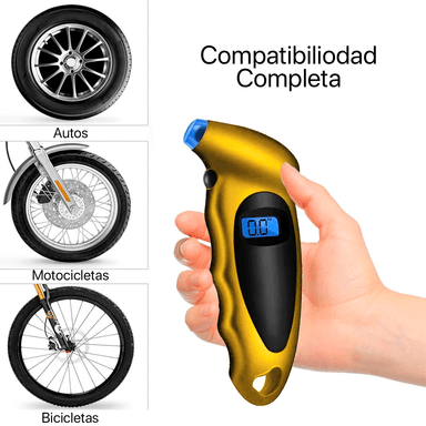 MEDIDOR DE PRESIÓN DIGITAL DORADO NEUMÁTICOS AUTO CAMIONETAS - 4