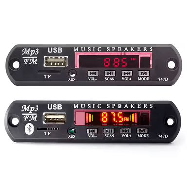 PANEL OVALADO AUDIO MP3 DECODIFICADORA 12V BT USB FM AUX TF SD - 2