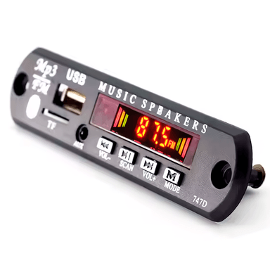 PANEL OVALADO AUDIO MP3 DECODIFICADORA 12V BT USB FM AUX TF SD - 3