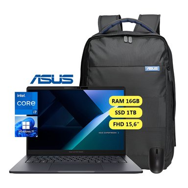 LAPTOP ASUS, B1503CVA-S74331X, INTEL CORE I7 13VA GEN, RAM 16GB, SSD 1 TB, 15.6 FHD (90NX0801-M04T00)