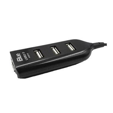 HUB USB 4 PUERTOS IBLUE 2.0 NEGRO 52054-BK MULTIPUERTO USB - 1