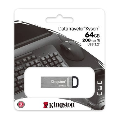 MEMORIA USB 64GB KINGSTON DATATRAVELER KYSON USB 3.2 GEN 1 METAL DTKN/64GB - 1