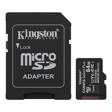 MEMORIA MICROSD 64GB KINGSTON CANVAS SELECT PLUS 150MB/S UHS-I CLASE 10 SDCS3/64GB - 1