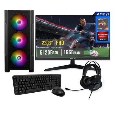 PC GAMER RYZEN 5 8500G 16GB DDR5 512GB SSD MONITOR 23.8' FHD 120HZ KIT COMPLETO - 1