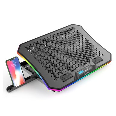 COOLER PARA LAPTOP TEROS TE-7130N RGB 15.6' 3 VENTILADORES 11CM NEGRO - 1