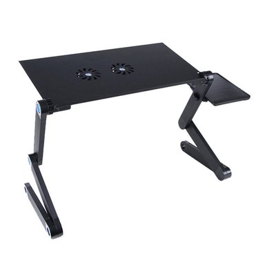 MESA GRADUABLE NEGRO CON COOLER PARA LAPTOP T8