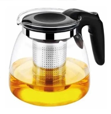 TETERA TETVDR VIDRIO BLANCO 1.5L RESISTENTE AL CALOR CON FILTRO