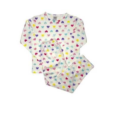 PIJAMA ALGODÓN NIÑA CREMA CORAZONES