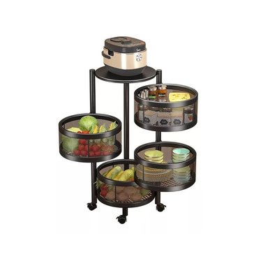 ORGANIZADOR NEGRO GIRATORIO CIRCULAR 4 NIVELES
