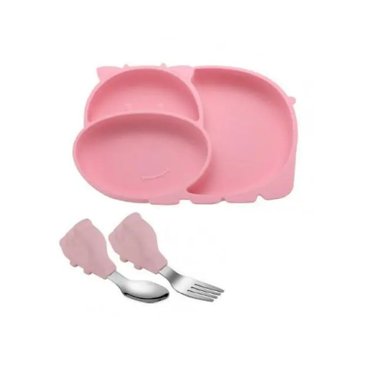 PLATO EN FORMA DE VAQUITA AZUL SILICONA NIÑO