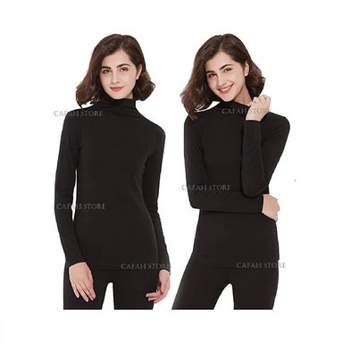 POLO MANGA LARGA MUJER NEGRO CALENTADOR CUELLO SEMI ALTO LABRADA