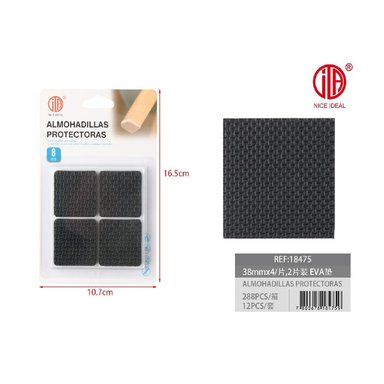 SET DE 3 ALMOHADILLAS PROTECTORAS CUADRADA 4 PCS