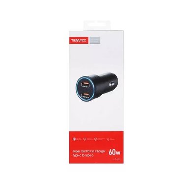 CARGADOR DE AUTO 60W 2 PUERTOS TIPO C