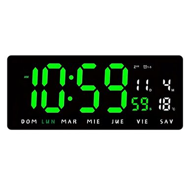 RELOJ UNISEX DIGITAL LED PARED CON CALENDARIO