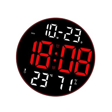 RELOJ DIGITAL LED DE PARED REDONDO