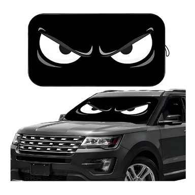 PARAGUAS DE SOL PARA COCHE NEGRO CON DISEÑO DE OJOS ENFADADOS TM - 1