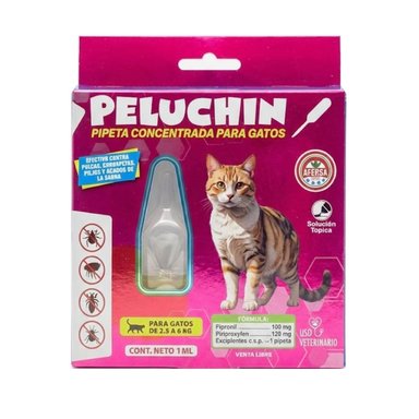 ANTIPULGAS GATO PELUCHIN PIPETA 6 A 12 KG 1 CONCENTRADA - 1