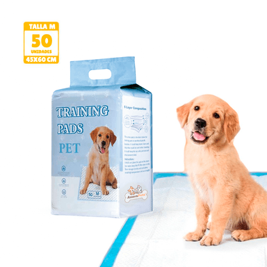 PAÑALES PISO PERRO Y GATO ANAVAPETS PAQUETE 50 UNIDADES ABSORBENTES DESECHABLES TALLA M