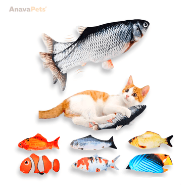 JUGUETE GATOS PESCADITO PESCADO CON MOVIMIENTO RECARGABLE ANAVAPETS