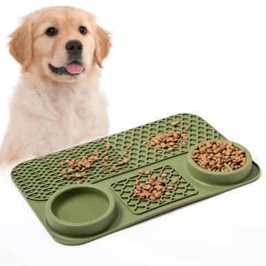 COMEDERO ANTI ANSIEDAD, ANTIDESLIZANTE, INTERACTIVO LICK MAT – VERDE