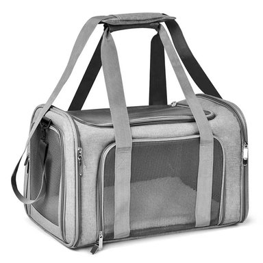 MALETA TRANSPORTADOR DE MASCOTAS PARA CABINA DE AVIÓN GRIS