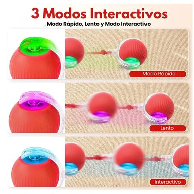 PELOTA INTERACTIVA CON SOGA, JUGUETE INTELIGENTE – ROJO - 3