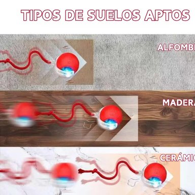 PELOTA INTERACTIVA CON SOGA, JUGUETE INTELIGENTE – ROJO - 4