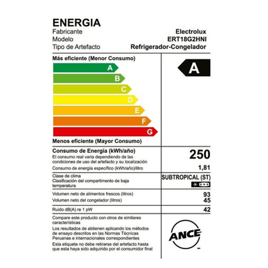 REFRIGERADORA ELECTROLUX TOP MOUNT FROST 138L GRIS ERT18G2HNI - 5