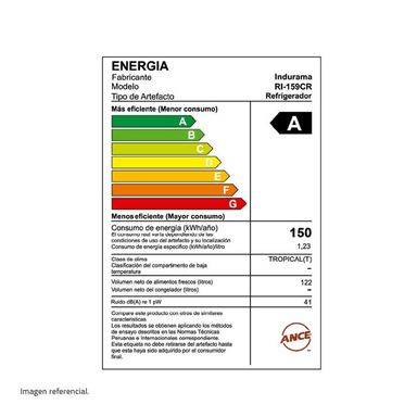 FRIGOBAR INDURAMA RI-159CR 122 LITROS CROMADO - 6