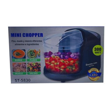 MINI PICADORA NATIONAL 300W 500 ML ST-5830 TURBO PICA - MUELE - MEZCLA - NEGRO - 5
