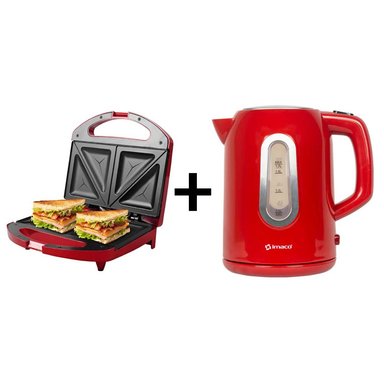 COMBO IMACO SANDWICHERA IST101RM + HERVIDOR KE809R